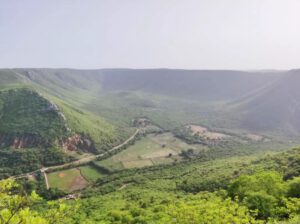 Aravalli hills above the reserve
